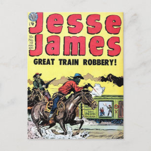 Cartão Postal Jesse James Train Robbery