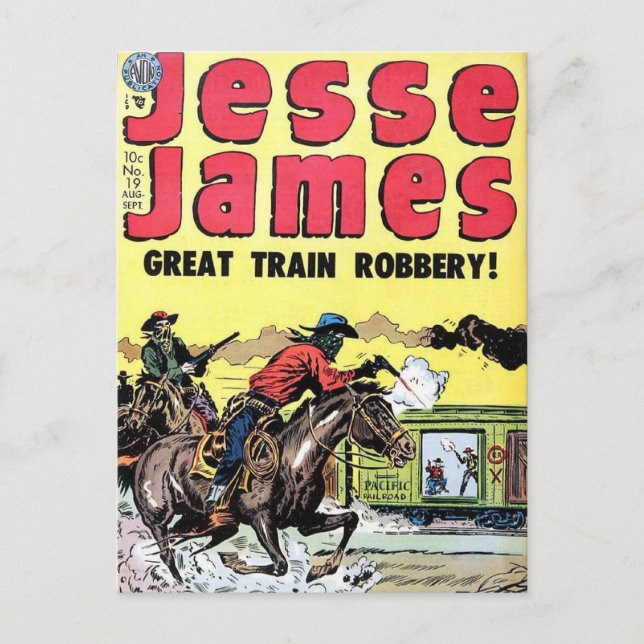 Cartão Postal Jesse James Train Robbery (Frente)