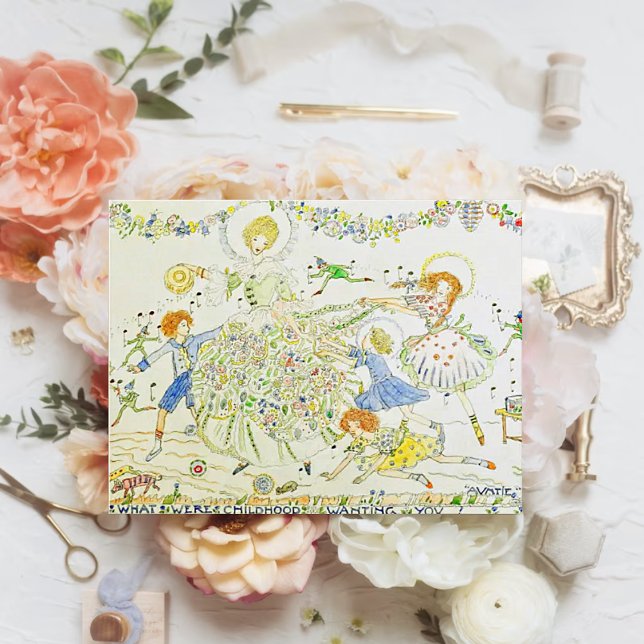 Cartão postal Jessie M. King dedicado à Tia (Criador carregado)