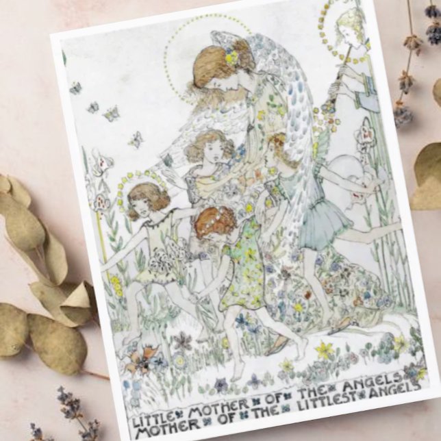 Cartão Postal Jessie M. King Pequena Mãe dos Anjos (Criador carregado)