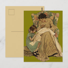 Cartão Postal Jessie Wilcox Smith "A Lição de Costura"