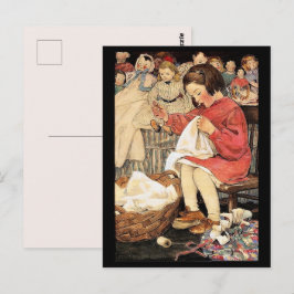 Cartão Postal Jessie Wilcox Smith "A Pequena Abelha Ocupada"