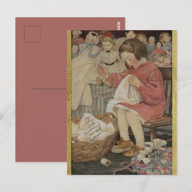 Cartão Postal Jessie Wilcox Smith Comment va la Petite Abeille (Frente/Verso)