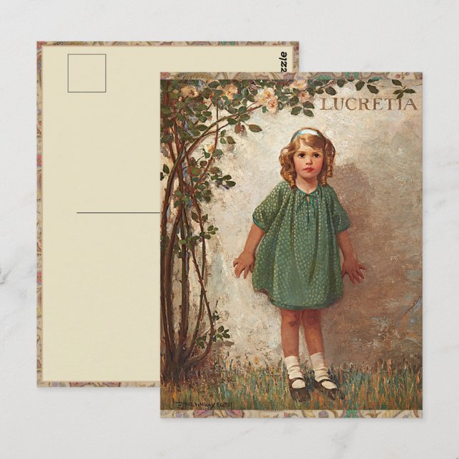 Cartão Postal Jessie Wilcox Smith "Lucretia" Little Girl (Frente/Verso)