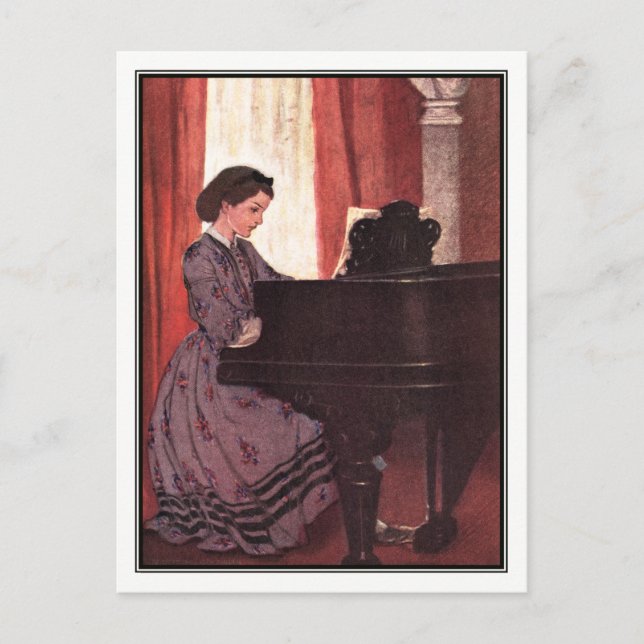 Cartão Postal Jessie Willcox Smith - Pequenas Mulheres - Beth (Frente)