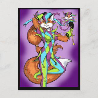 Cartão Postal Jester Fox Postcard
