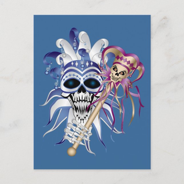 Cartão Postal Jester Skull (Frente)