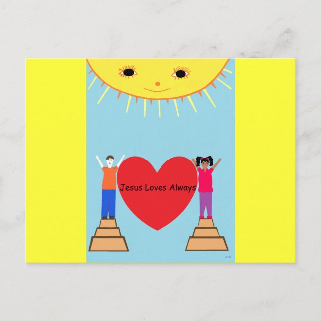 Cartão Postal Jesus ama sempre cartão-postal (Frente)