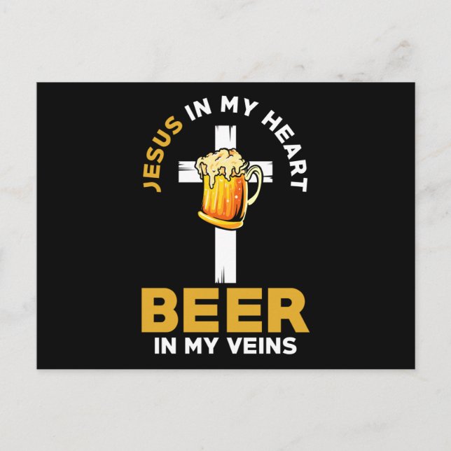 Cartão Postal Jesus And Beer Christian Saying (Frente)
