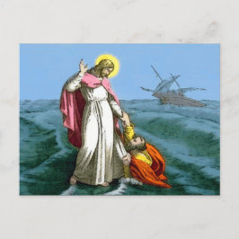 Cartão Postal Jesus caminha na água