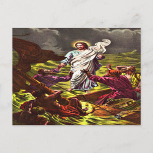 Cartão Postal Jesus caminha no cartão-postal Água