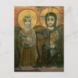 Cartão Postal Jesus com Ícone Copta Abade