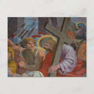 Cartão Postal Jesus Com Sua Cruz