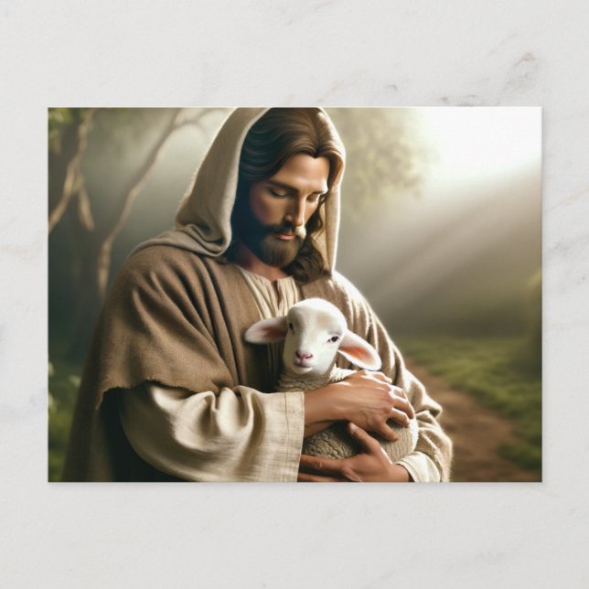 CARTÃO POSTAL JESUS & CORDEIRO BOM PASTOR (Frente)