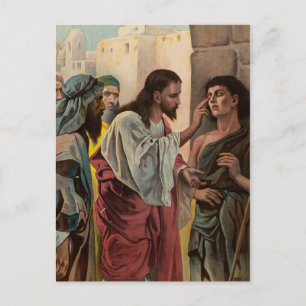 Cartão Postal Jesus Cristo curando o cego