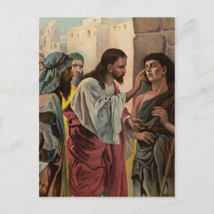 Cartão Postal Jesus Cristo curando o homem cego