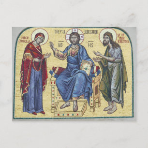 Cartão Postal Jesus Cristo, os Theotokos e João Batista