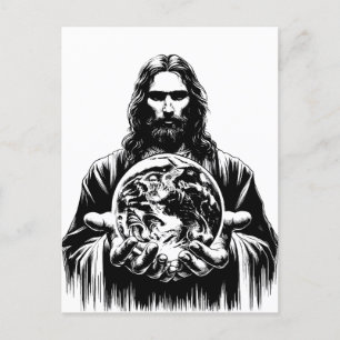 Cartão Postal Jesus Cristo Segurando a ilustração de Arte Mundia