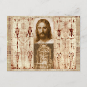 Cartão Postal Jesus Cristo Sudário de Turim Santo Rosto