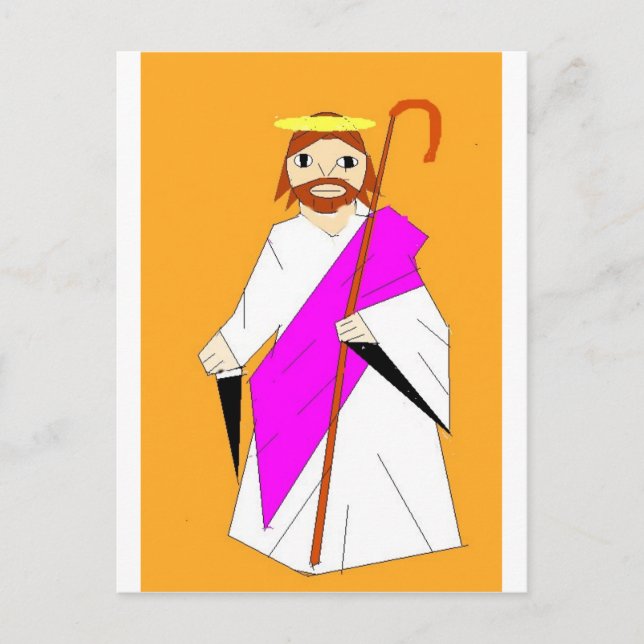 Cartão Postal Jesus Desenhando (Frente)