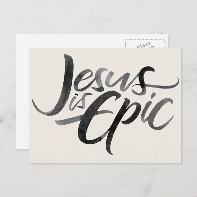 Cartão Postal Jesus é Epic Religioso que ilumina Cristo Cristão (Frente/Verso)