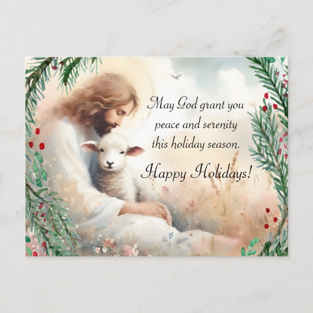 Cartão Postal Jesus e Lamb (Frente)