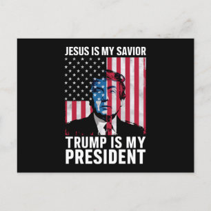 Cartão Postal Jesus é meu salvador Trump é meu presidente 2024