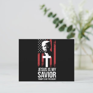 Cartão Postal Jesus é o meu salvador Trump é o meu presidente Tr