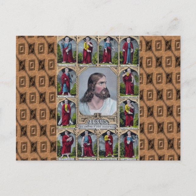 Cartão Postal Jesus e Os 12 Apóstolos (Frente)