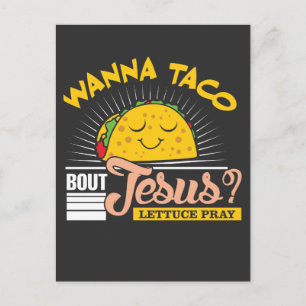 Cartão Postal Jesus e Taco Pover Pastor Engraçado Cristão
