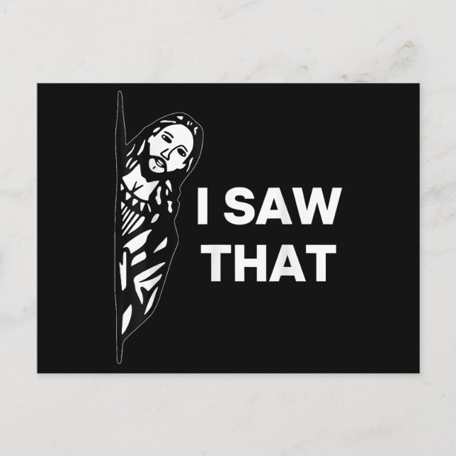 Cartão Postal Jesus Engraçado Eu Vi Isso (Frente)