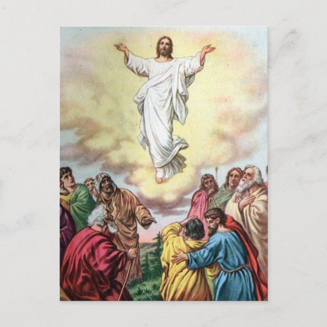 Cartão Postal Jesus indo para a casa dos céus (Frente)