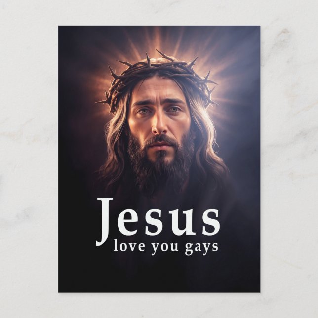 Cartão Postal Jesus love you gay (Frente)