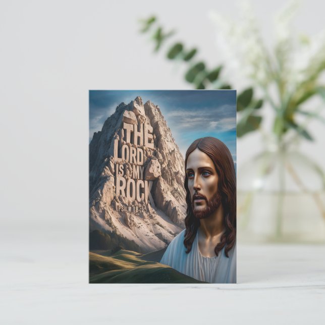 Cartão Postal Jesus Majestoso: Guardião da Montanha (Em pé/Frente)