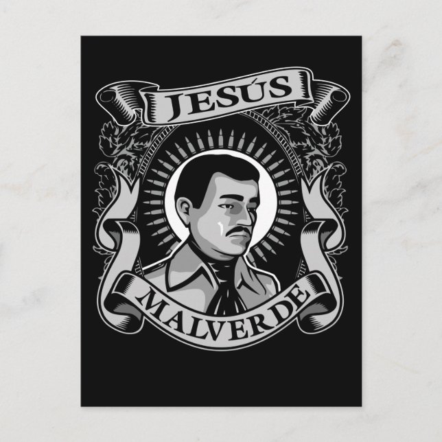 Cartão Postal Jesus Malverde Gift mexicano Herói Jesus Malverde (Frente)