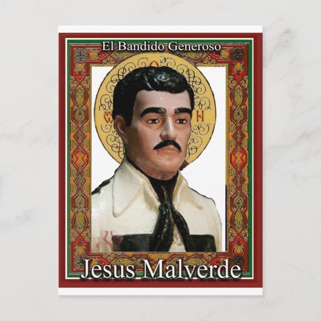 Cartão Postal Jesus Malverde , O Generoso Bandido (Frente)