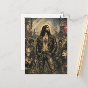 Cartão Postal Jesus na Festa Gótica de Punk Rock