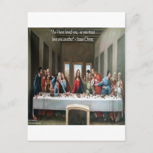 Cartão Postal Jesus na Última Ceia "Amem-se uns aos outros" Cita