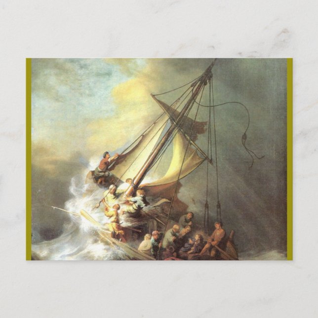 Cartão Postal Jesus no mar da Galileia, Israel (Frente)