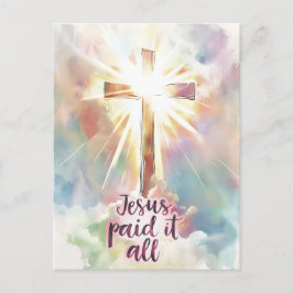 Cartão Postal Jesus Pagou Tudo A Páscoa Cristã Hymn