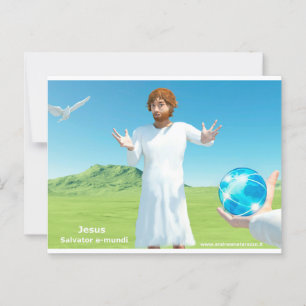 Cartão Postal Jesus Salavator e - mundi