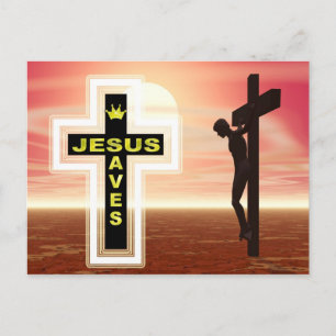Cartão Postal Jesus salva a imagem de crucificação