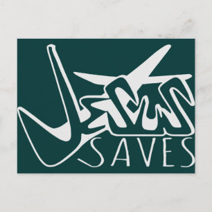 CARTÃO POSTAL JESUS SALVA GRAFITE
