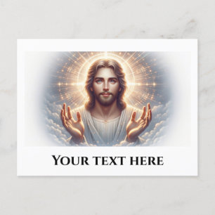 Cartão Postal Jesus Sorri com as Mãos Acolhedoras 