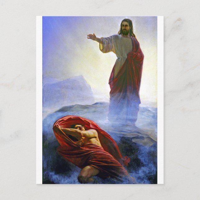 Cartão Postal Jesus tentado por Carl Bloch (Frente)