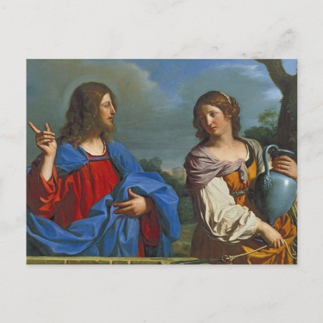 Cartão Postal Jesus y la Samaritana en el pozo (Frente)