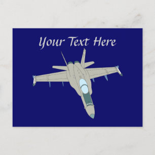 Cartão Postal Jet Fighter F18 Hornet Design