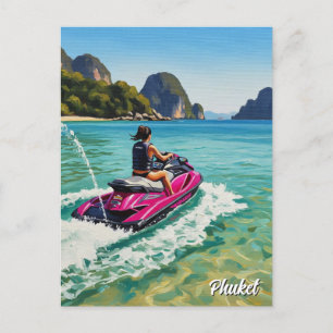 Cartão Postal Jet Ski em Phuket Patong Beach Viagem