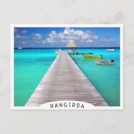 Cartão Postal Jetty com barcos em lagoa tropical