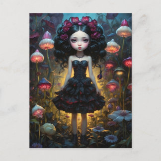 Cartão Postal Jeune fille - Champignons